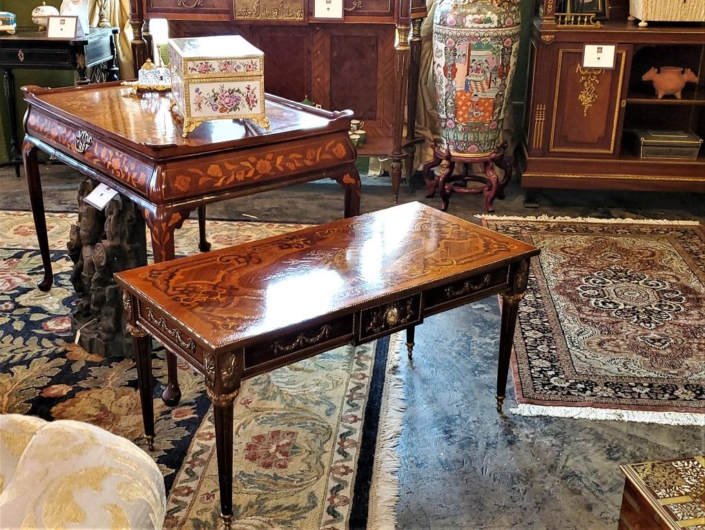 19th Century French Low Side Table with Musical Marquetry Top 5