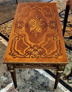 19th Century French Low Side Table with Musical Marquetry Top