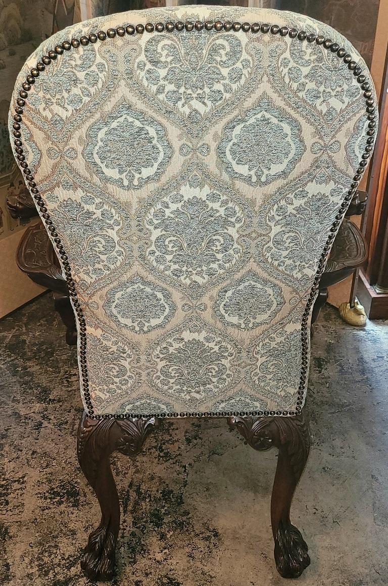 Irish Hand Carved Armchair with Lions Heads & Hairy Paw Feet 2