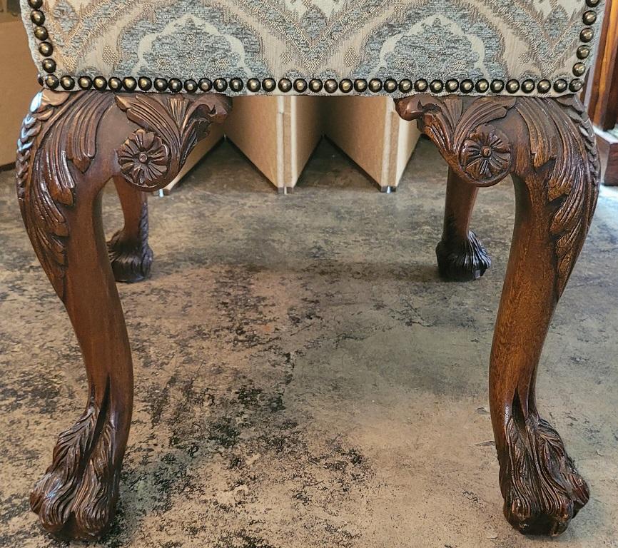 Irish Hand Carved Armchair with Lions Heads & Hairy Paw Feet 1