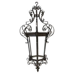 19th Century Italian Antique Scrolled Iron Lantern