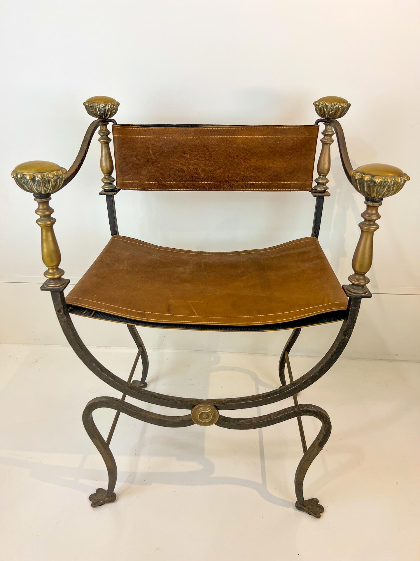 19c Italian Savonarola Chair 1