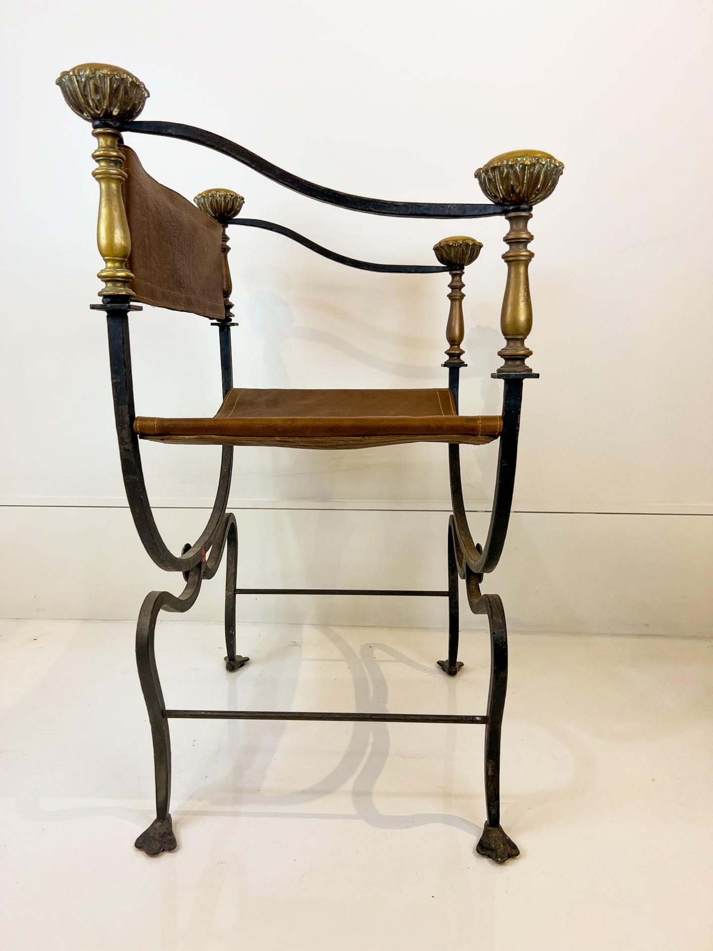 19c Italian Savonarola Chair 3