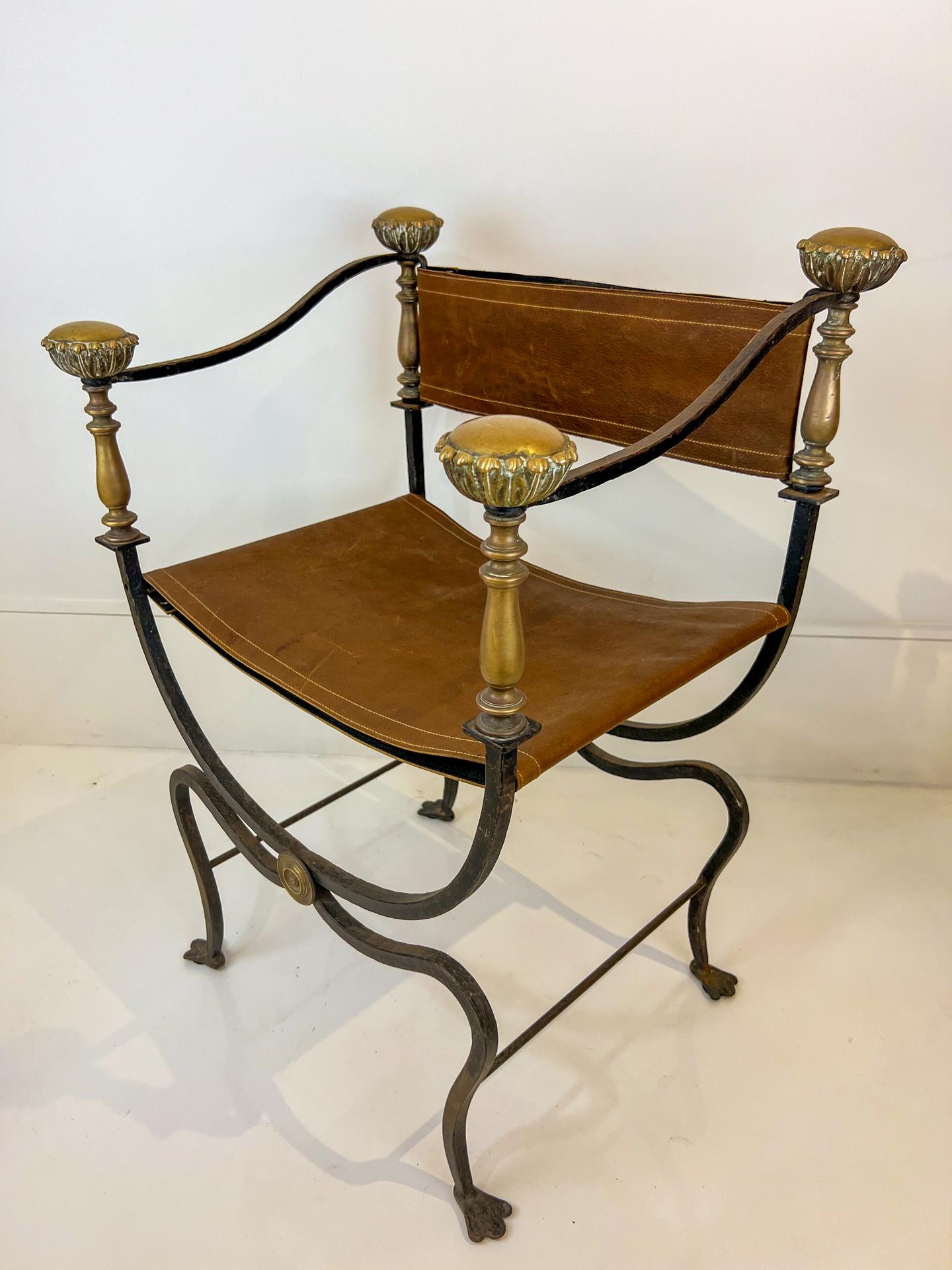 19c Italian Savonarola Chair 4