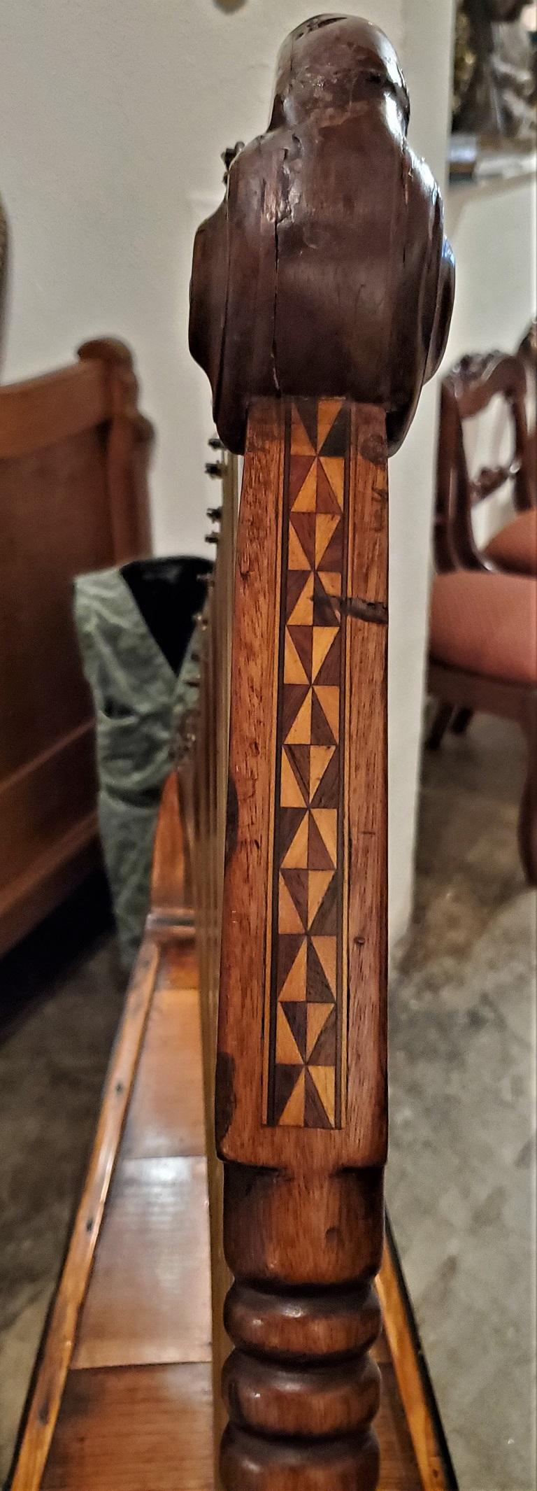 Hand-Crafted 19th Century Jalisco Mexican Harp