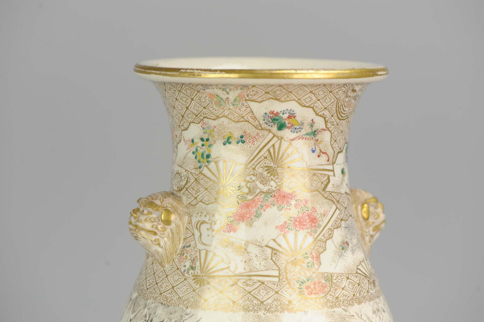 Japanische Satsuma-Vase aus dem 19. Jahrhundert, japanische Satsuma-Winterlandschaften, markiert im Angebot 3