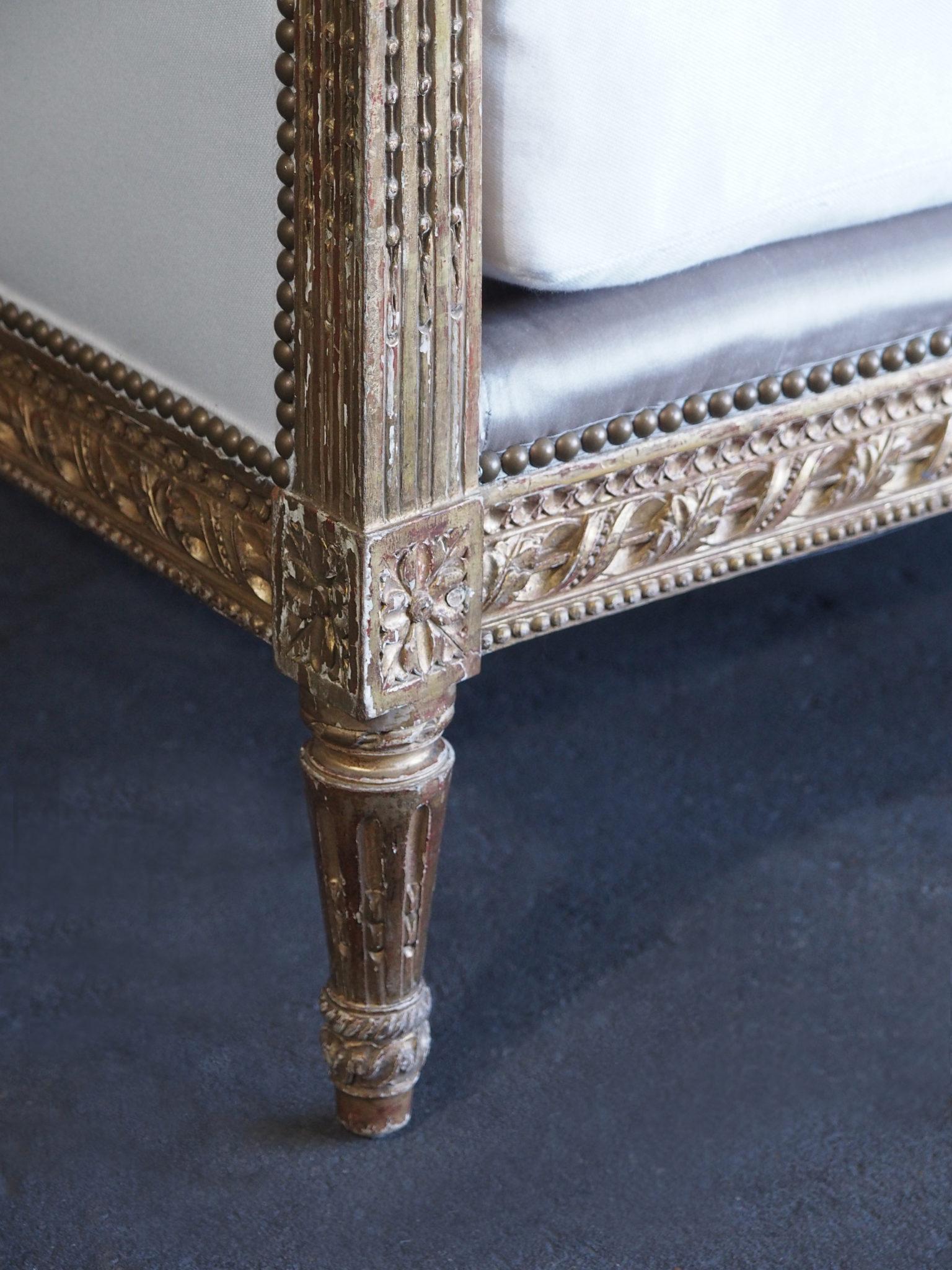 19th Century Louis XVI Gilded Wood Banquette/Daybed 1