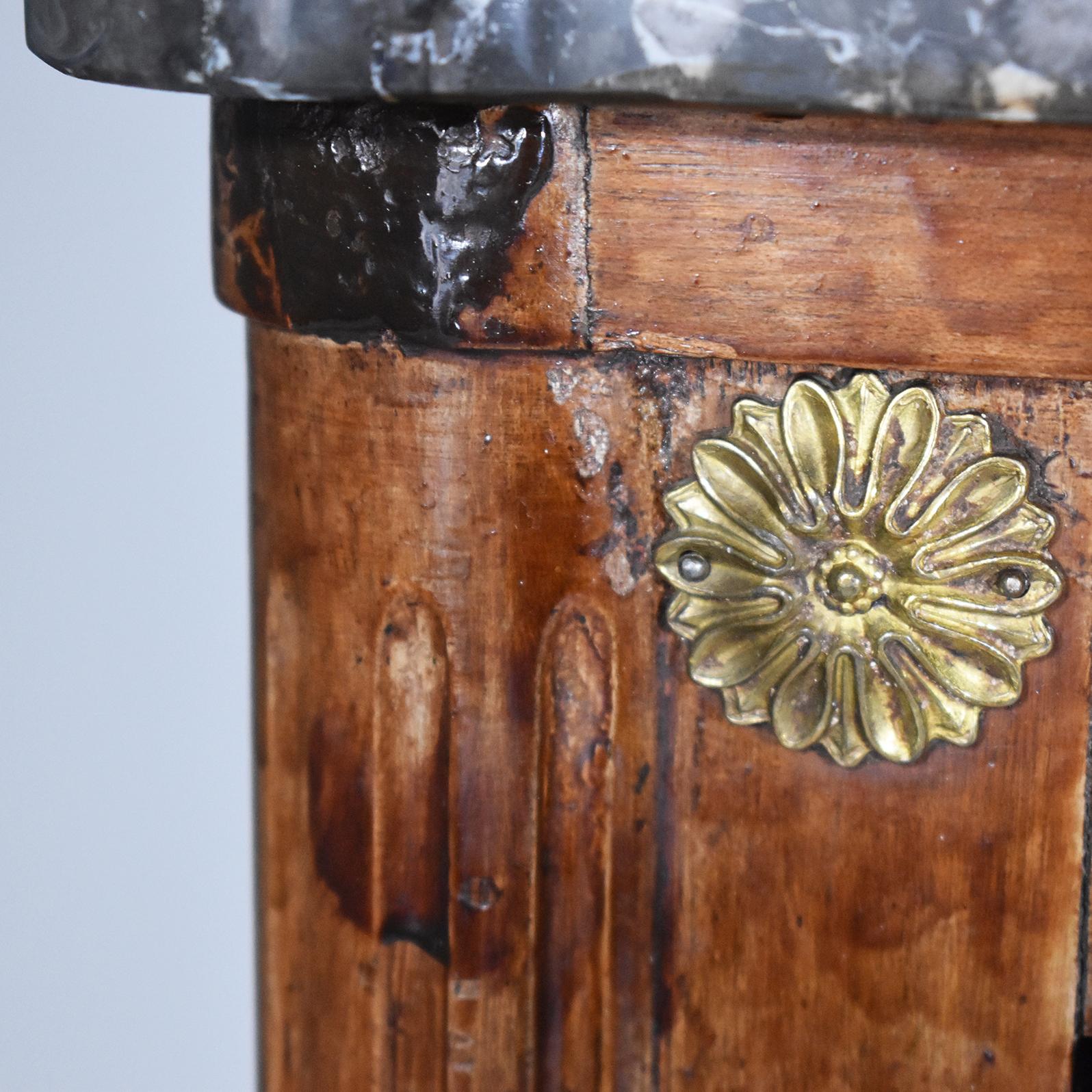 19th Century Louis XVI Walnut Commode or Chest with Marble Top In Good Condition In New Orleans, LA