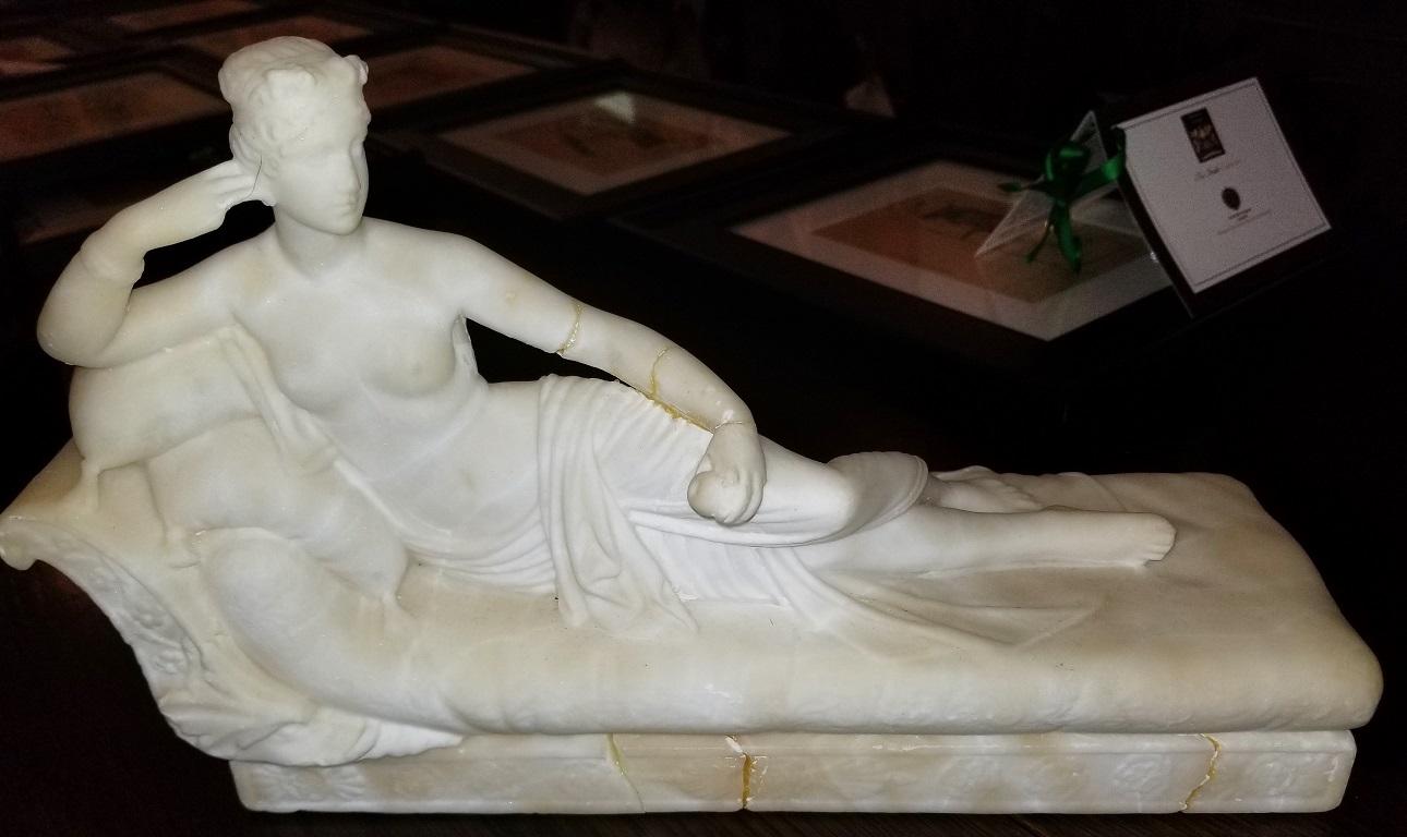 Italian 19th Century Marble of Venus Reclining