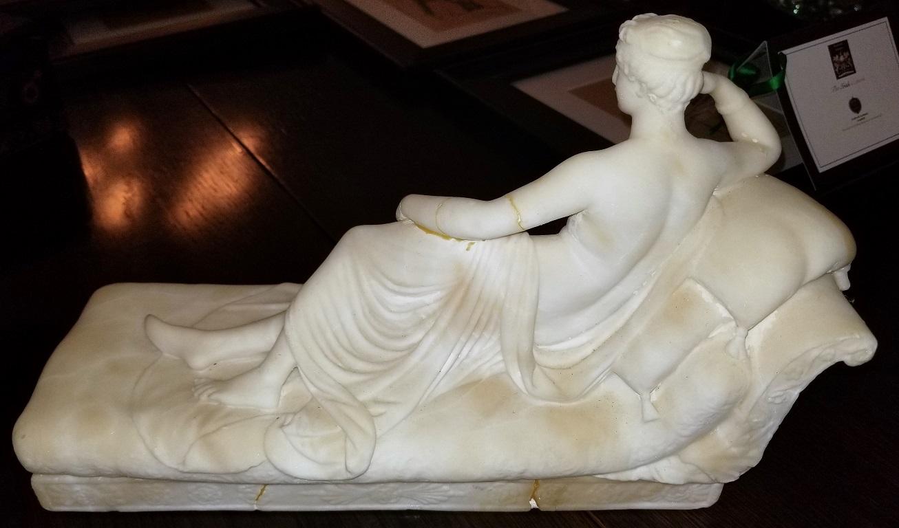 Hand-Carved 19th Century Marble of Venus Reclining