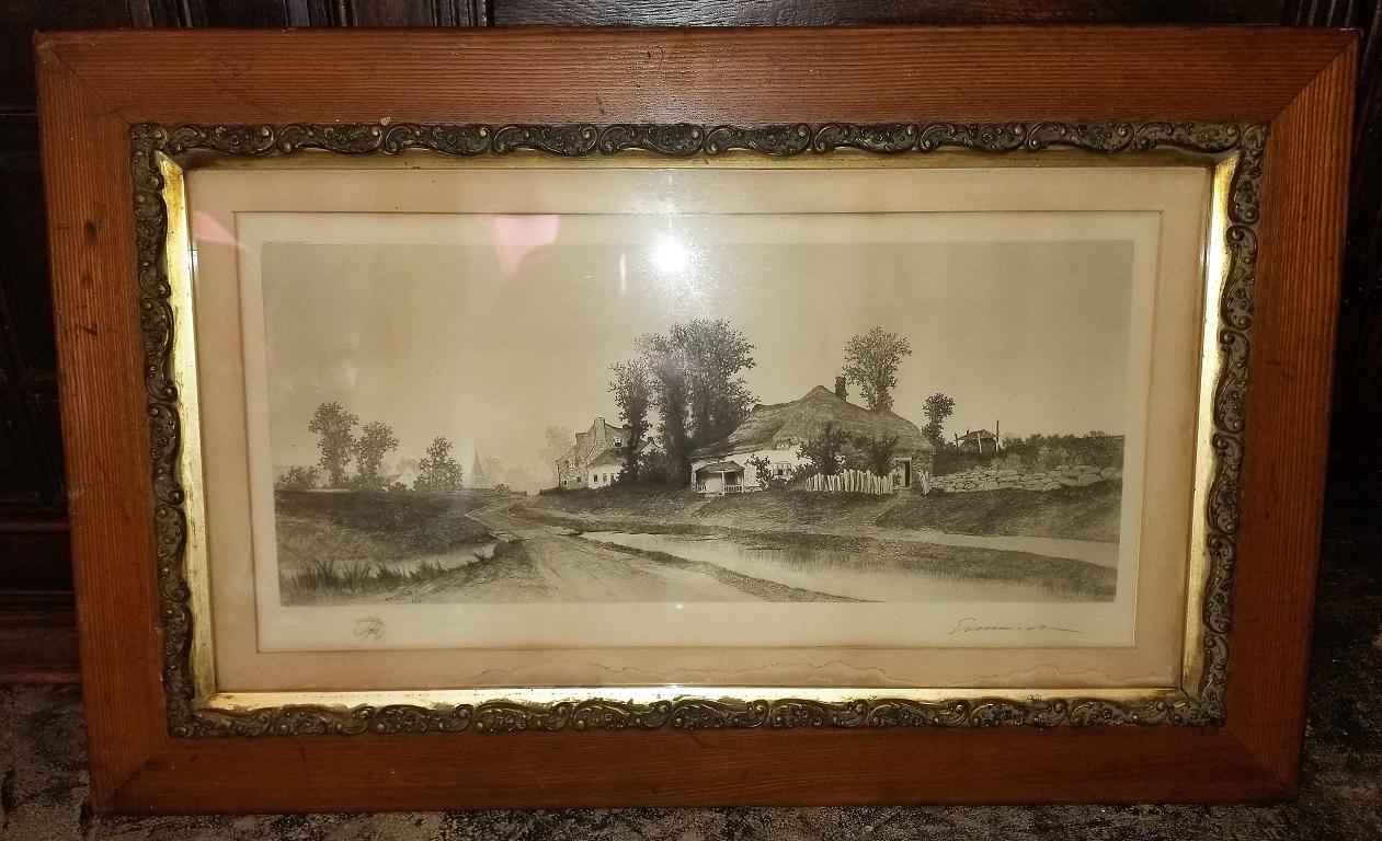 American 19th Century New York Signed Etching by Ernest Christian Rost, 1891