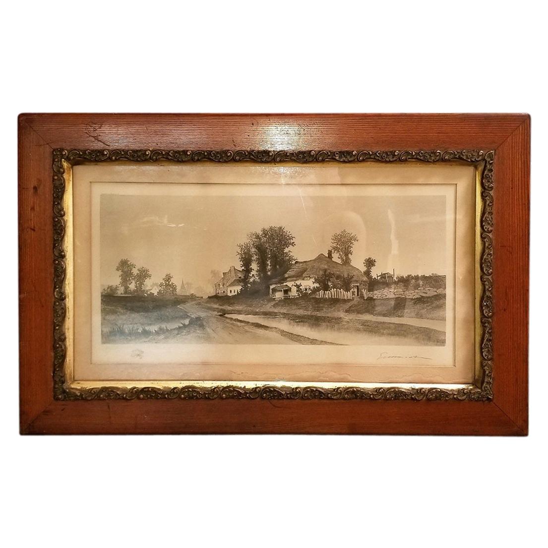 19th Century New York Signed Etching by Ernest Christian Rost, 1891