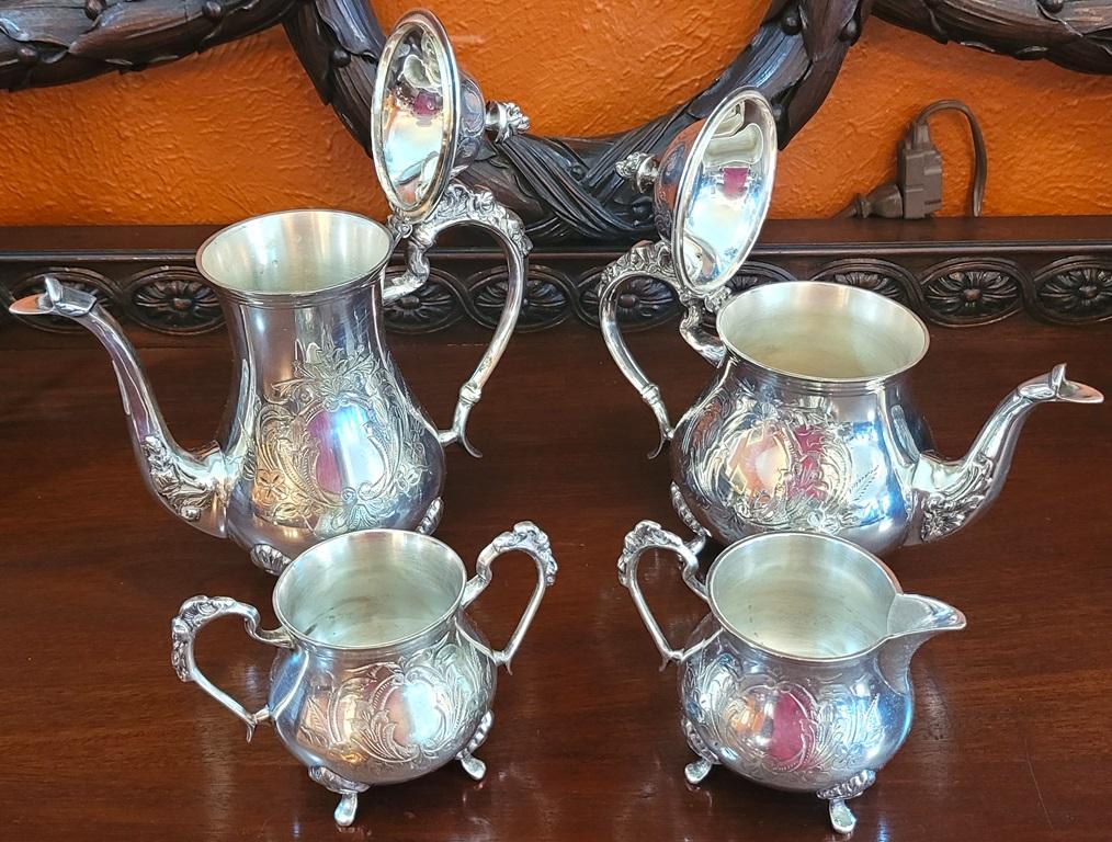 19C Old Sheffield Plate Silver Coffee and Tea Service For Sale 2