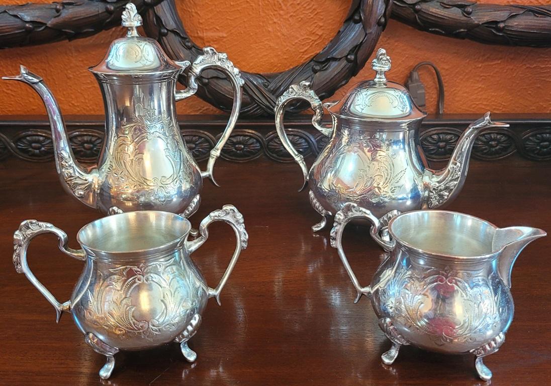 English 19C Old Sheffield Plate Silver Coffee and Tea Service For Sale