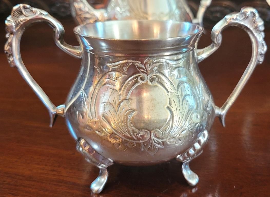 19C Old Sheffield Plate Silver Coffee and Tea Service In Good Condition For Sale In Dallas, TX