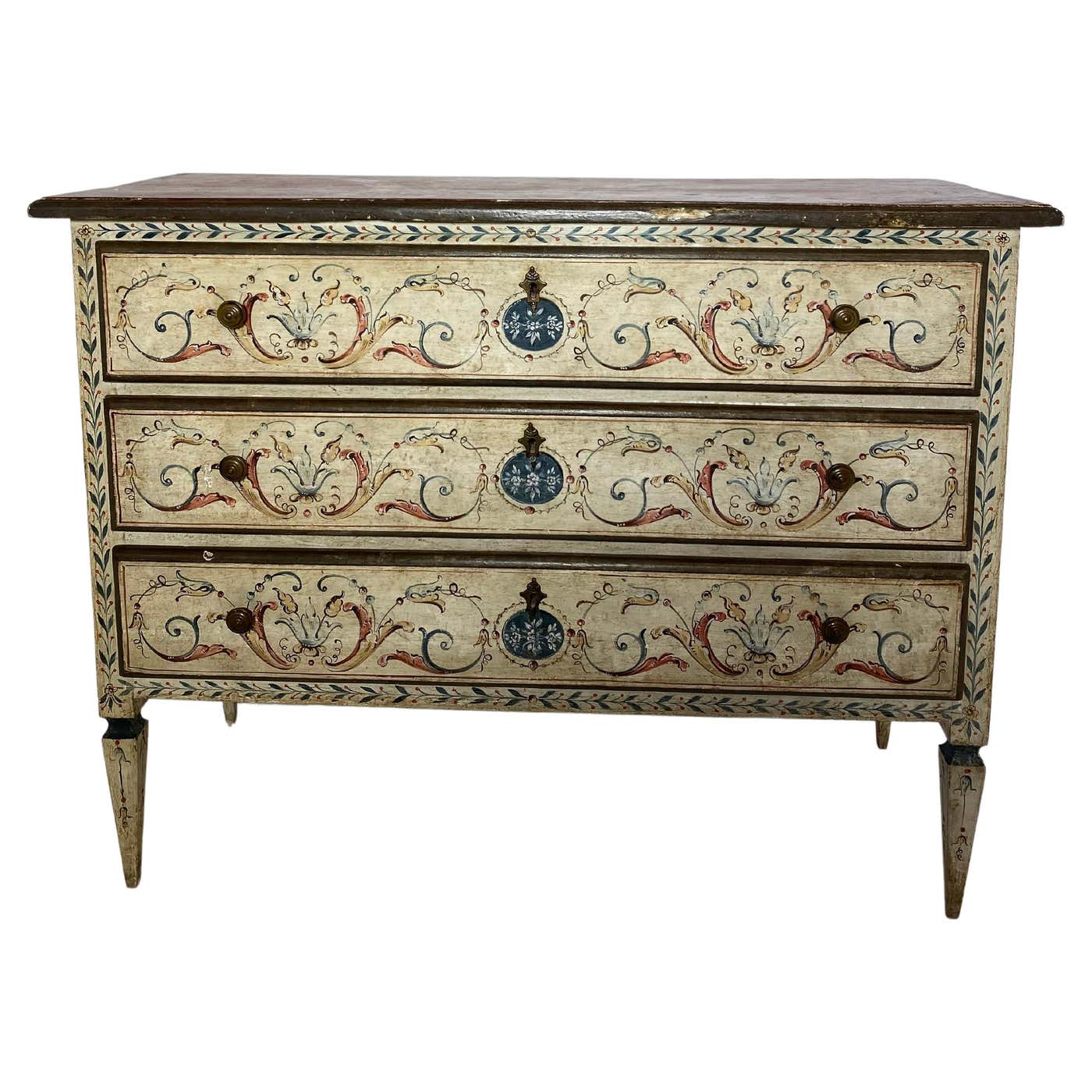 19th Century Painted Italian Commode For Sale at 1stDibs