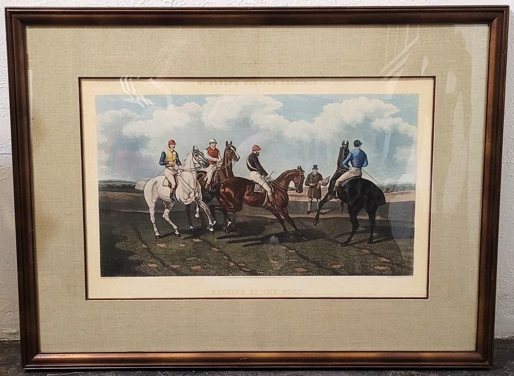 Presenting a fabulous and very rare pair of Late 19th Century Chromolithograph Engravings after a painting by Ben (Benjamin) Herring, engraved by Charles Hunt circa 1875.

These engravings are both head-titled “McQueen’s Steeple Chasings” and