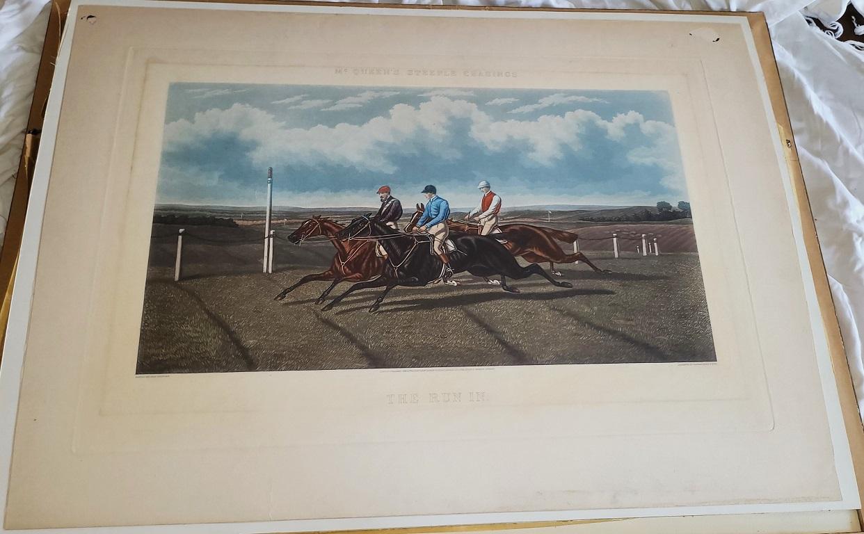 Bois Paire de gravures de course de chevaux Ben Herring du 19ème siècle