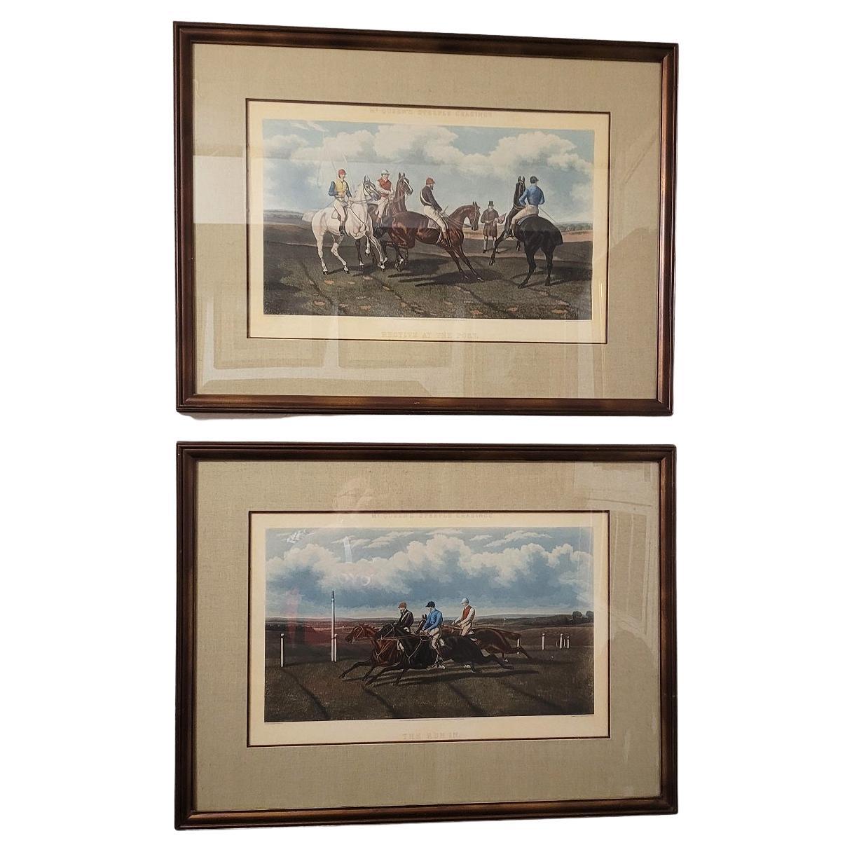 Paire de gravures de course de chevaux Ben Herring du 19ème siècle