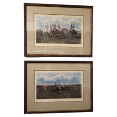 Antique 19th Century Pair of Ben Herring Horse Racing Engravings