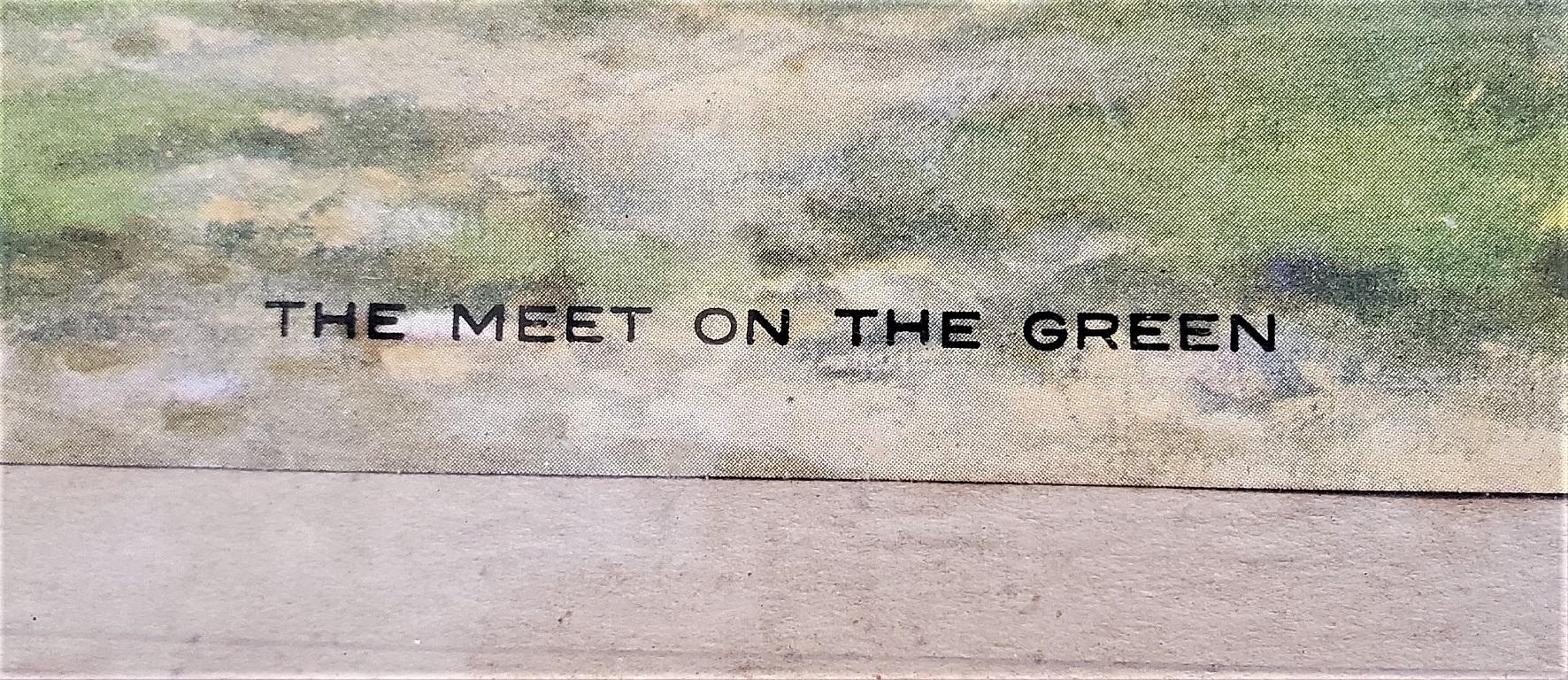 Pair of British Hunt Prints of The Meet on the Green and Crossing the Green 1