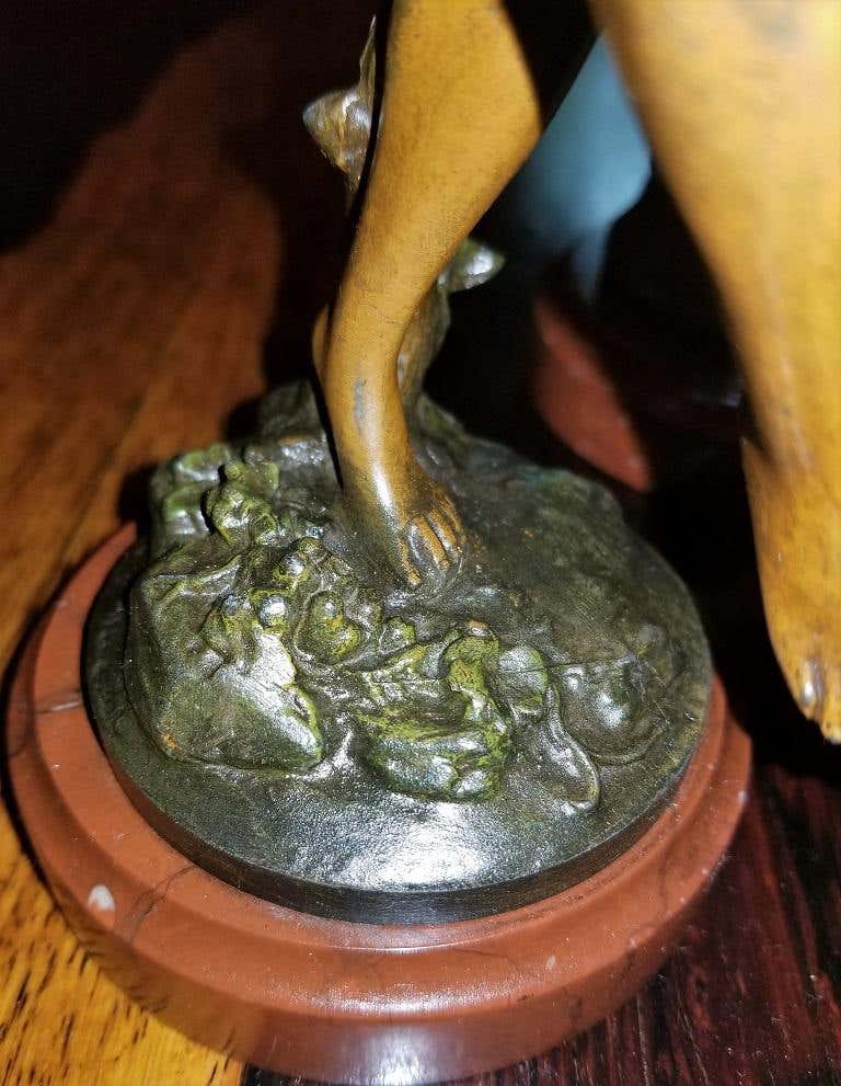 19C Pair of Bronzed Spelter Sculptures After Auguste Moreau For Sale 1