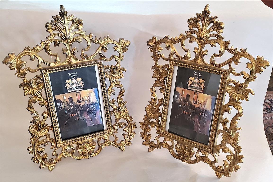 19th century pair of French gilt metal photo frames by Beatrice from circa 1890.

Stamped 
