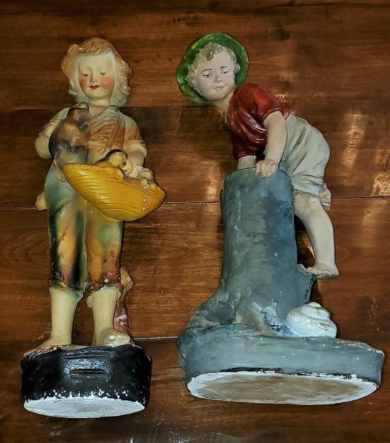 19th Century Pair of Polish/German Stoneware Figures For Sale 5