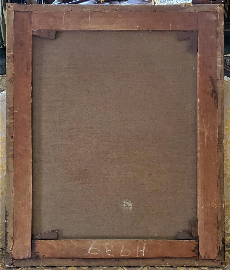 19C Oil on Canvas ‘Portrait of a Distinguished Lady’ In the Style of J Eichholtz For Sale 1