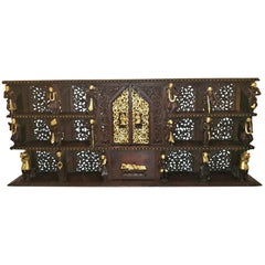 19th Century SE Asian Highly Carved Wooden and Gilded Floor Case