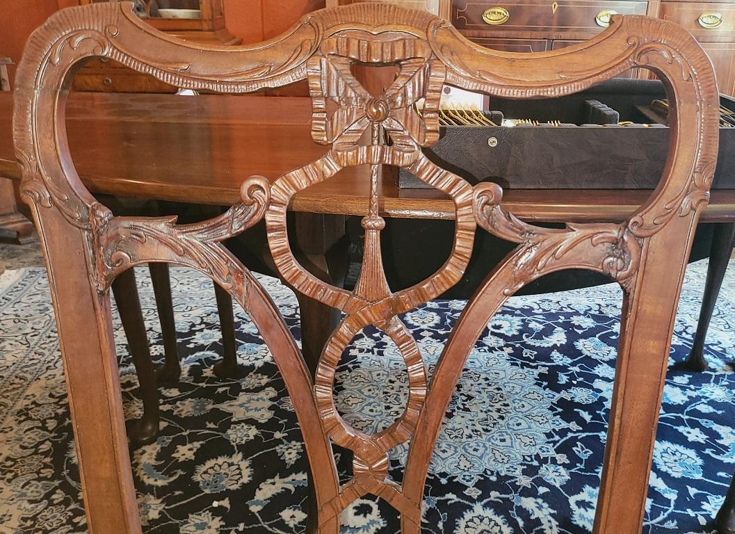 19C Set of 6 Irish Chippendale Style Ribbon Back Dining Chairs For Sale 1