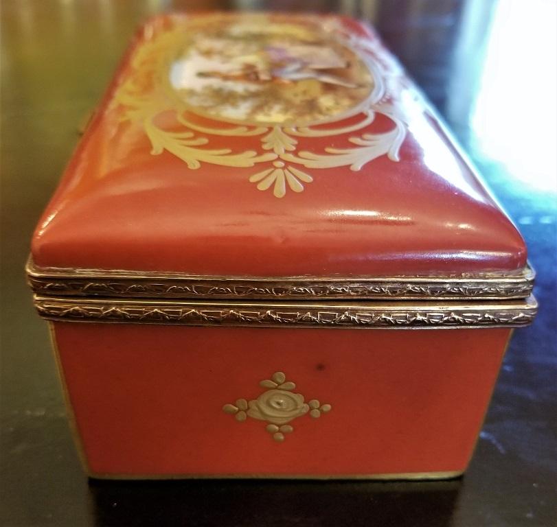 19C Sevres Porcelain Trinket Box with Ring Tray 7