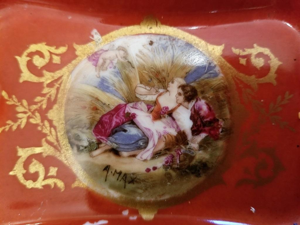 19C Sevres Porcelain Trinket Box with Ring Tray 1