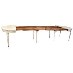19c Swedish Elongated 6 Leaf Extension Table
