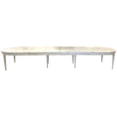 19c Swedish Elongated 6 Leaf Extension Table