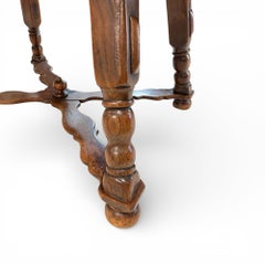 19c Swiss Antique Walnut Table with Slate & 2 Leaves