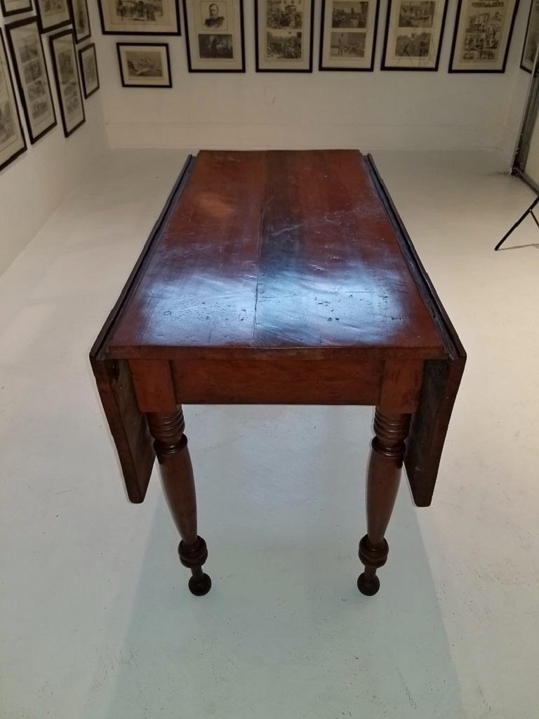 Cherry Early 19C W Virginia/Kentucky Drop Leaf Table, with Provenance For Sale