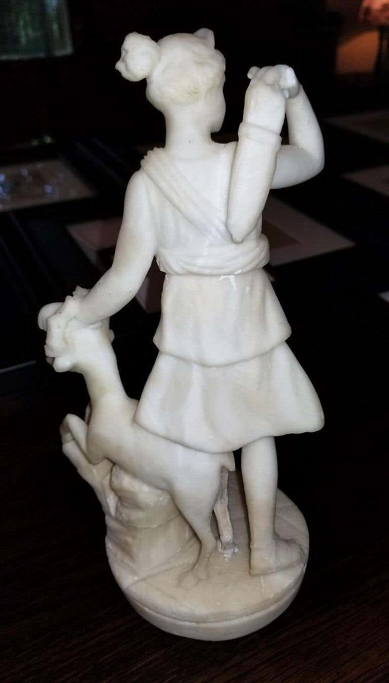 Grand Tour 19th Century White Marble Statue of Diana For Sale