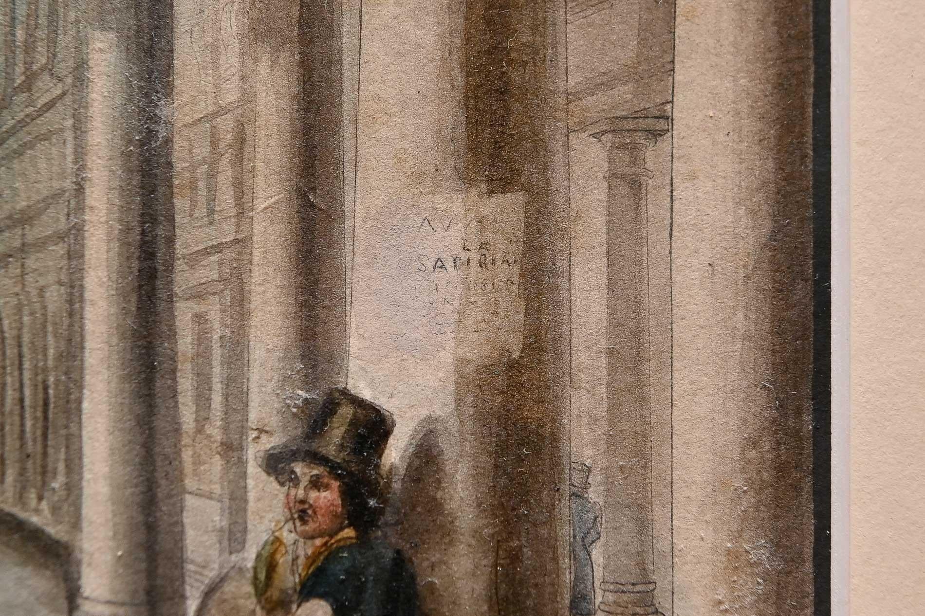 Aquarell, Florenz, Uffizien, 19. Jahrhundert (Biedermeier) im Angebot