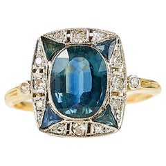 1.9ct Art Deco No Heat Sapphire Ring 