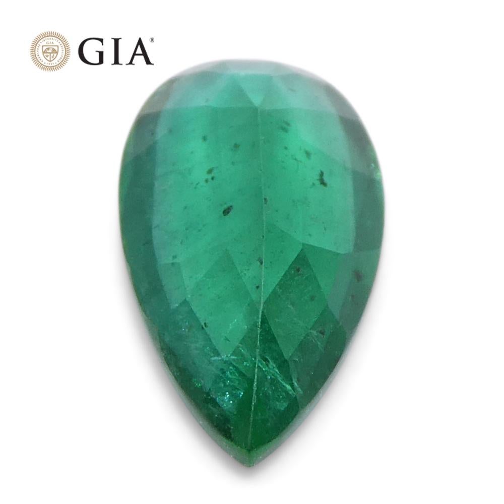 1.9ct Pear Green Emerald GIA Certified Zambia (F1) For Sale 6
