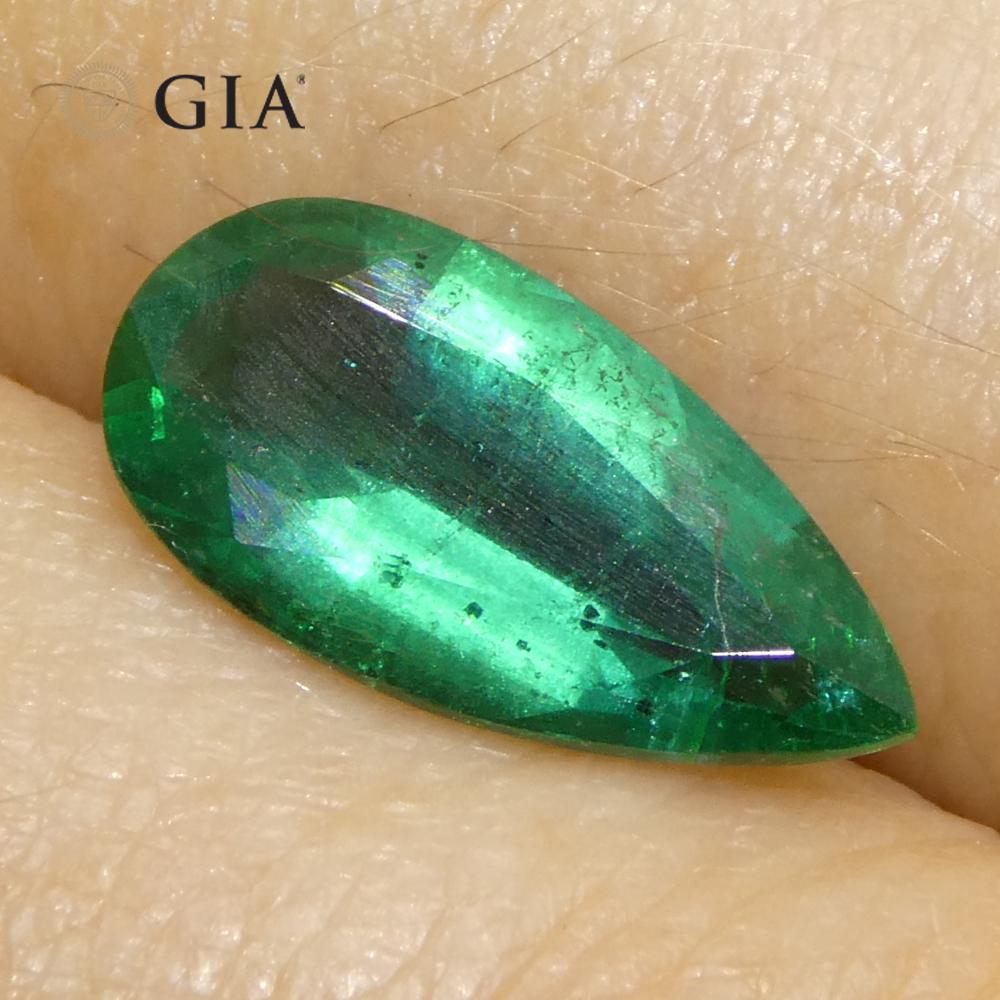 1.9ct Pear Green Emerald GIA Certified Zambia (F1) For Sale 7