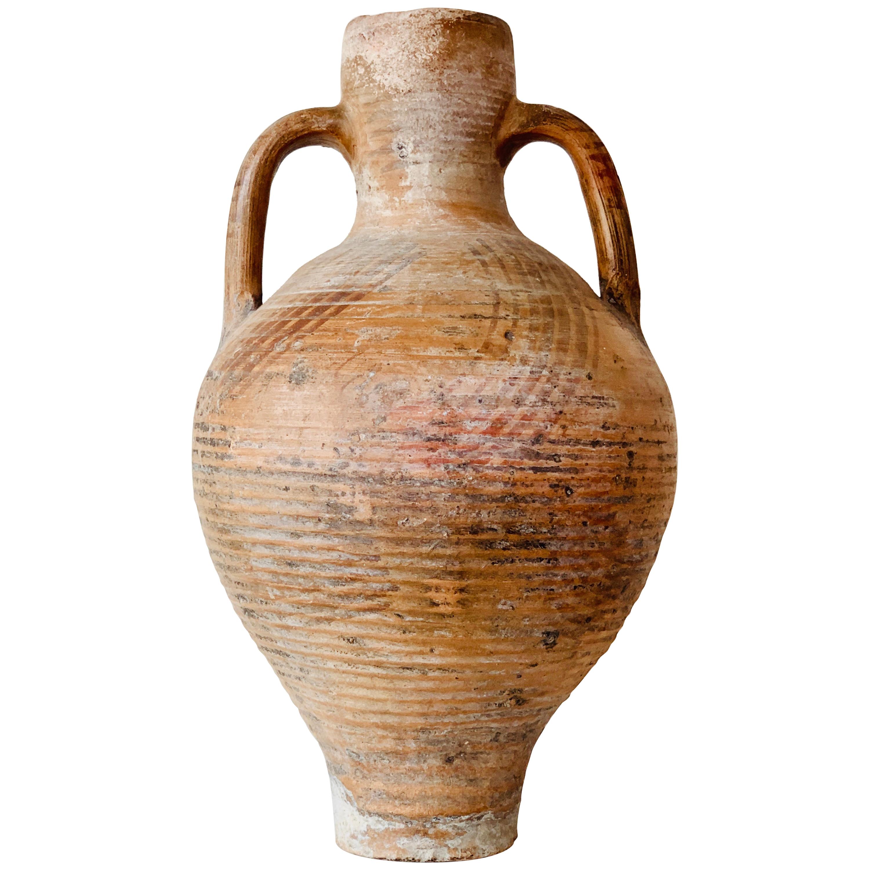 19ème siècle Picher "Cantaro" de Calanda:: Espagne:: Vase en terre cuite