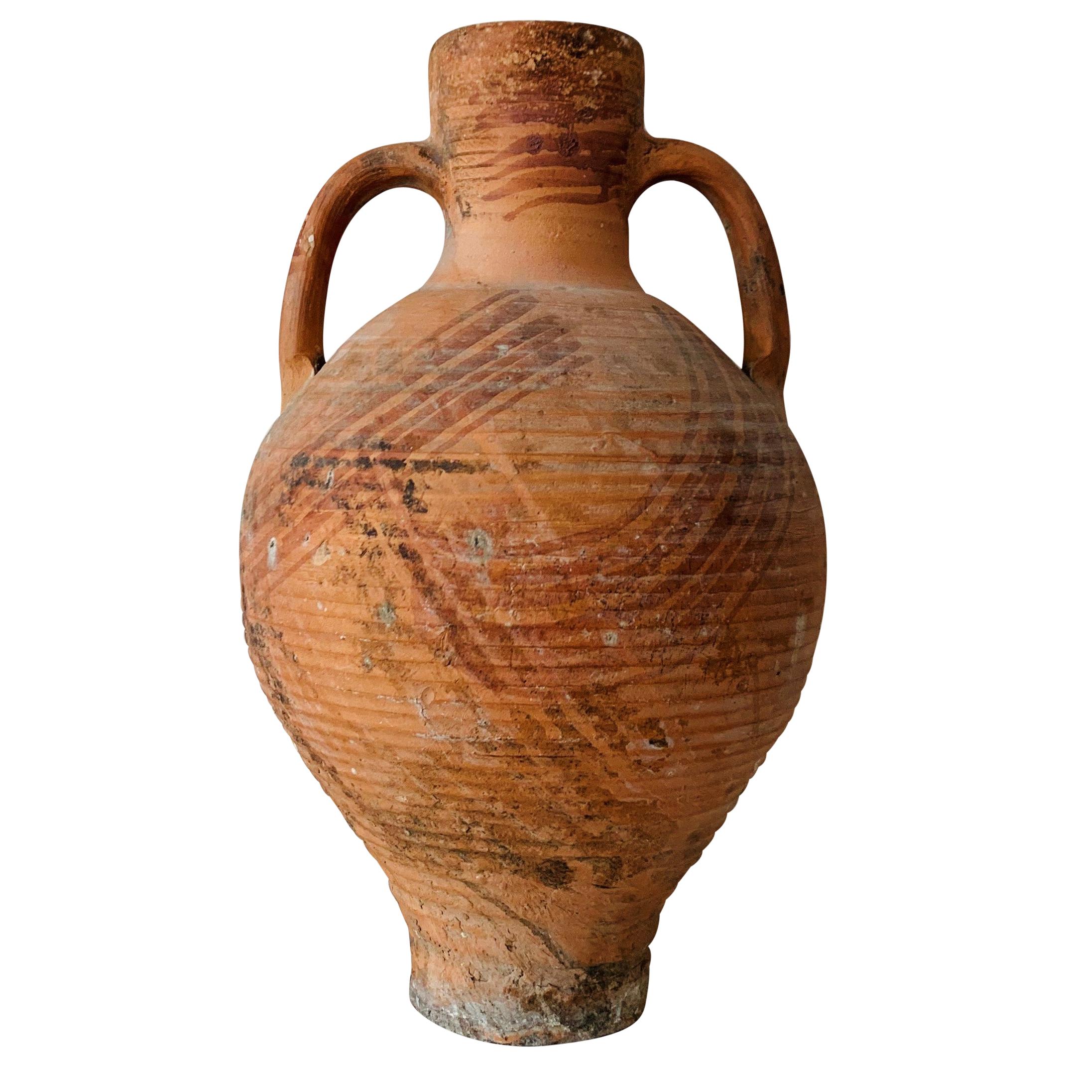 19th Century Picher "Cantaro" from Calanda, Spain, Terracotta Vase For Sale