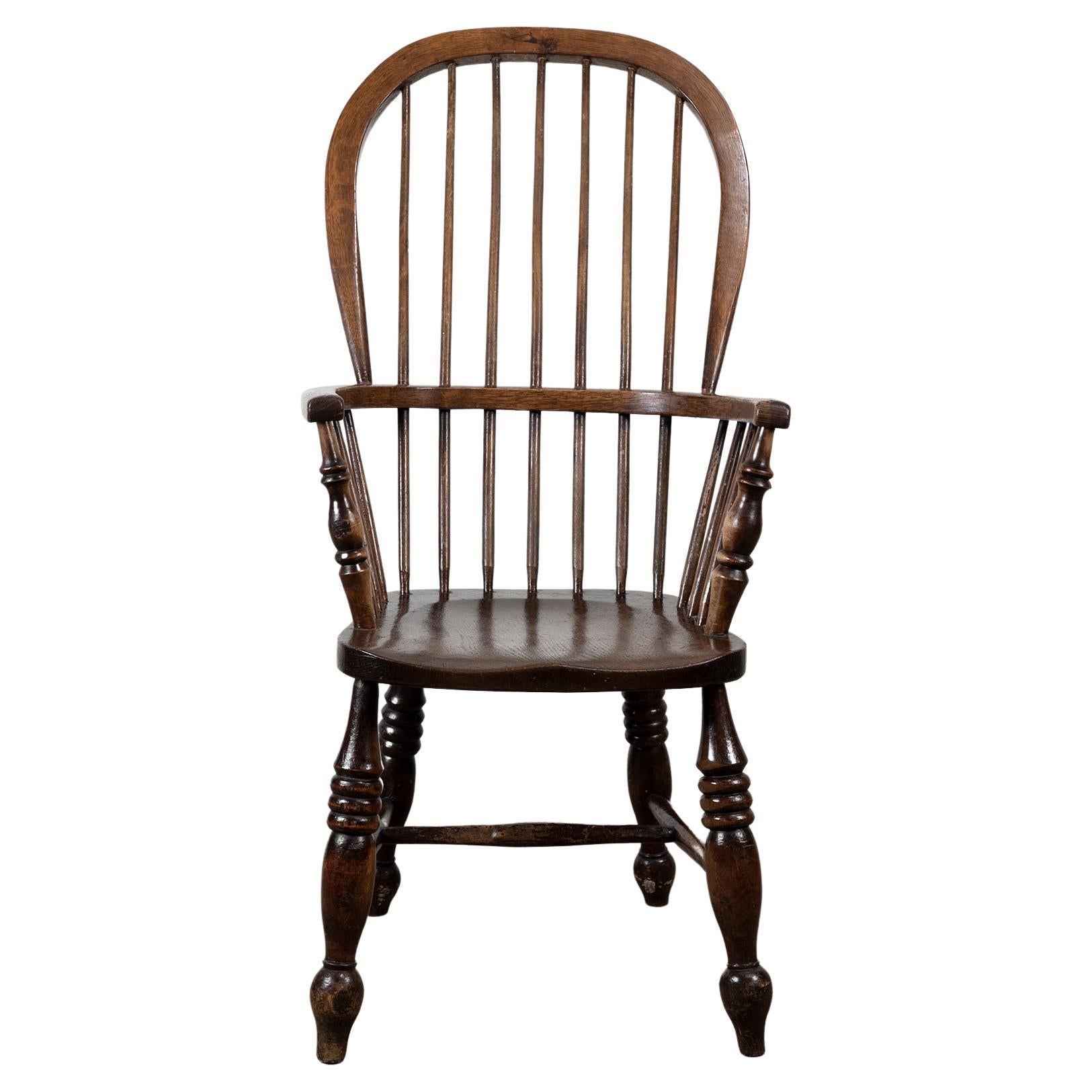 19h Century Windsor Armchair in Elm and Ash