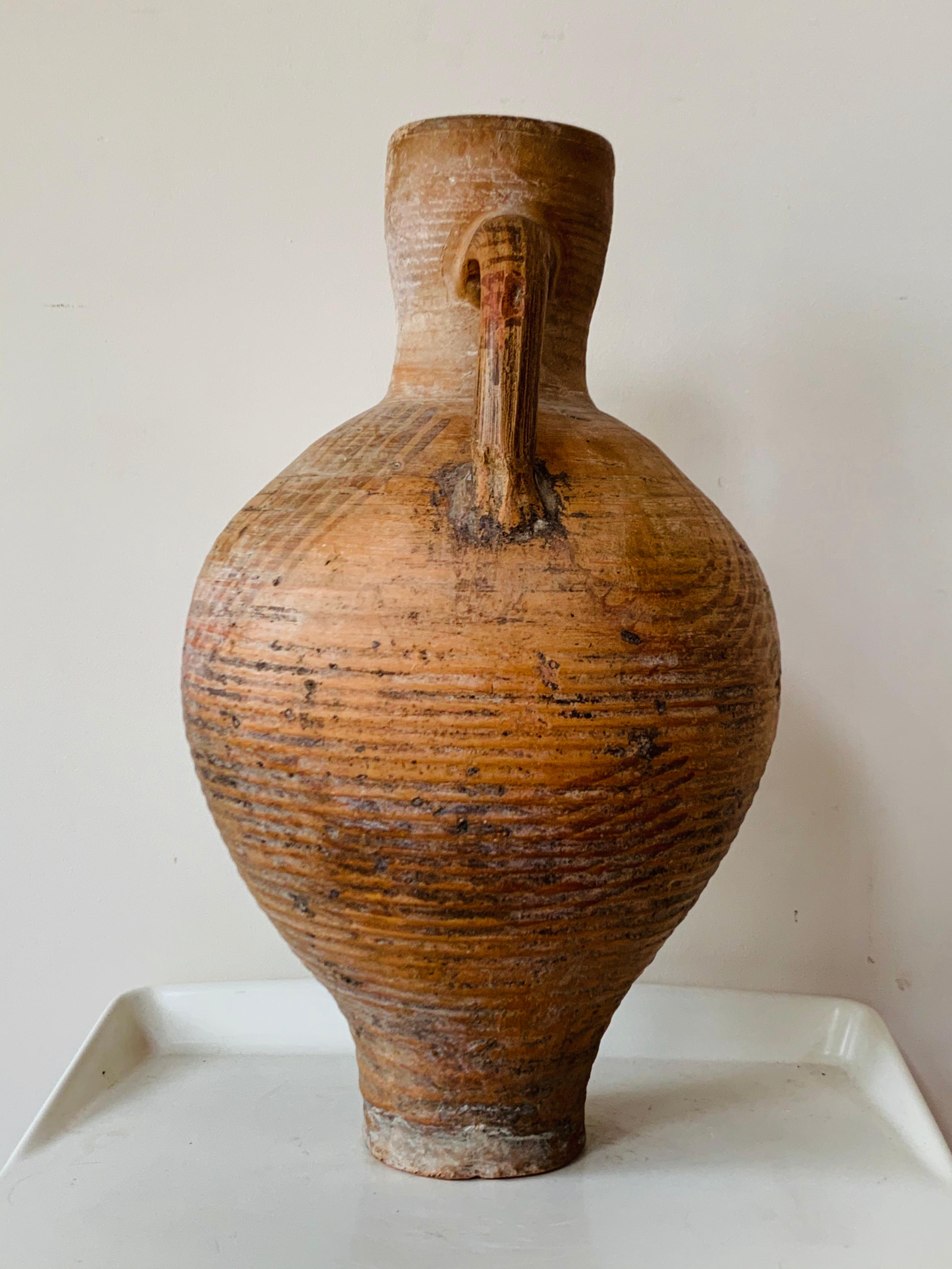 Espagnol Ensemble de trois pichets Cantaro de Calanda, Espagne, vase en terre cuite du 19ème siècle en vente
