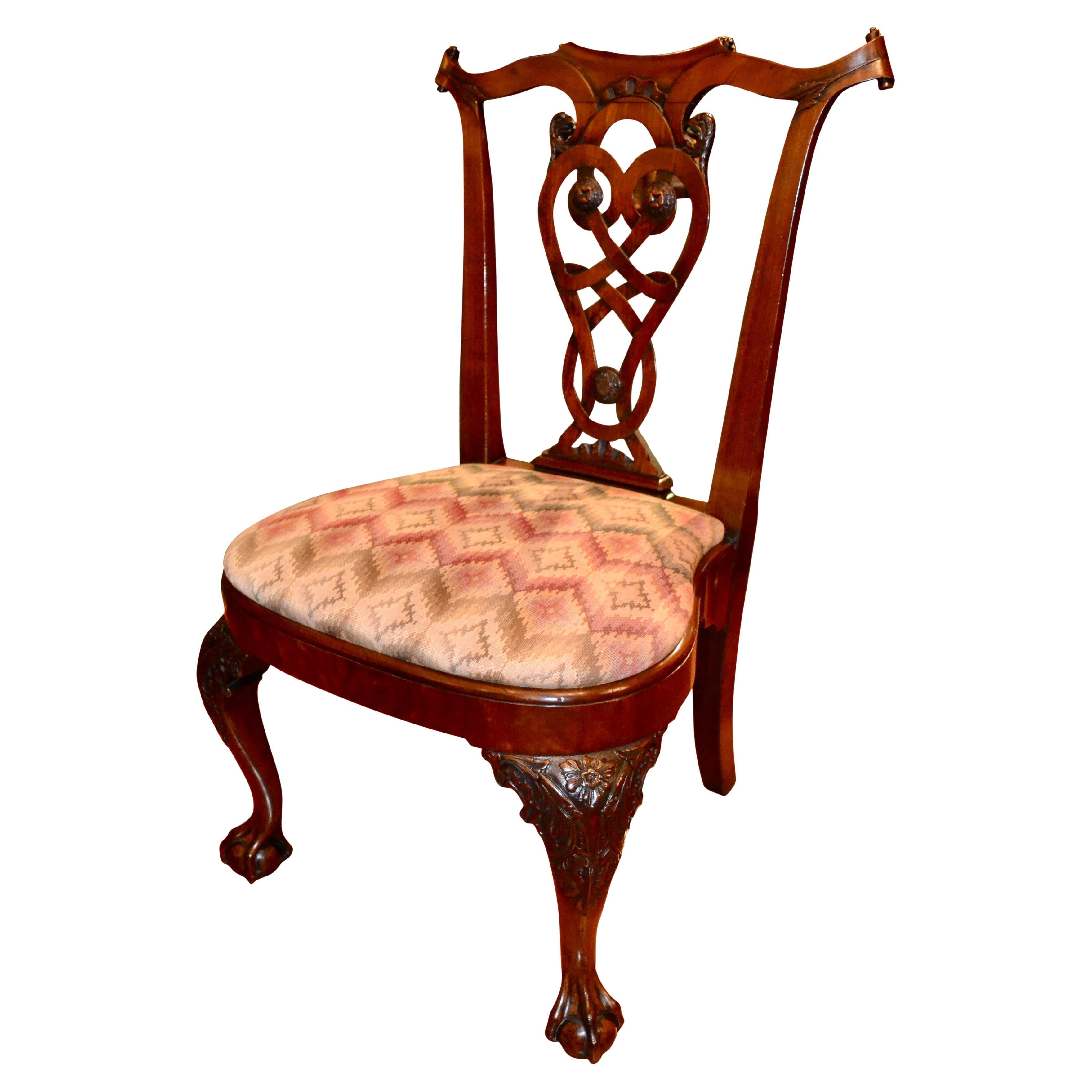 19th Century American Carved Open Armchair For Sale