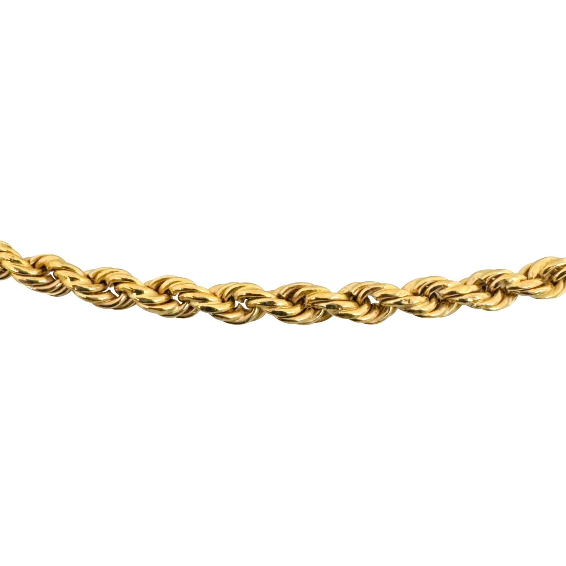 19k Portugiesische Gelbgold 10,2g Hohl 3mm Seil Kette Halskette 20