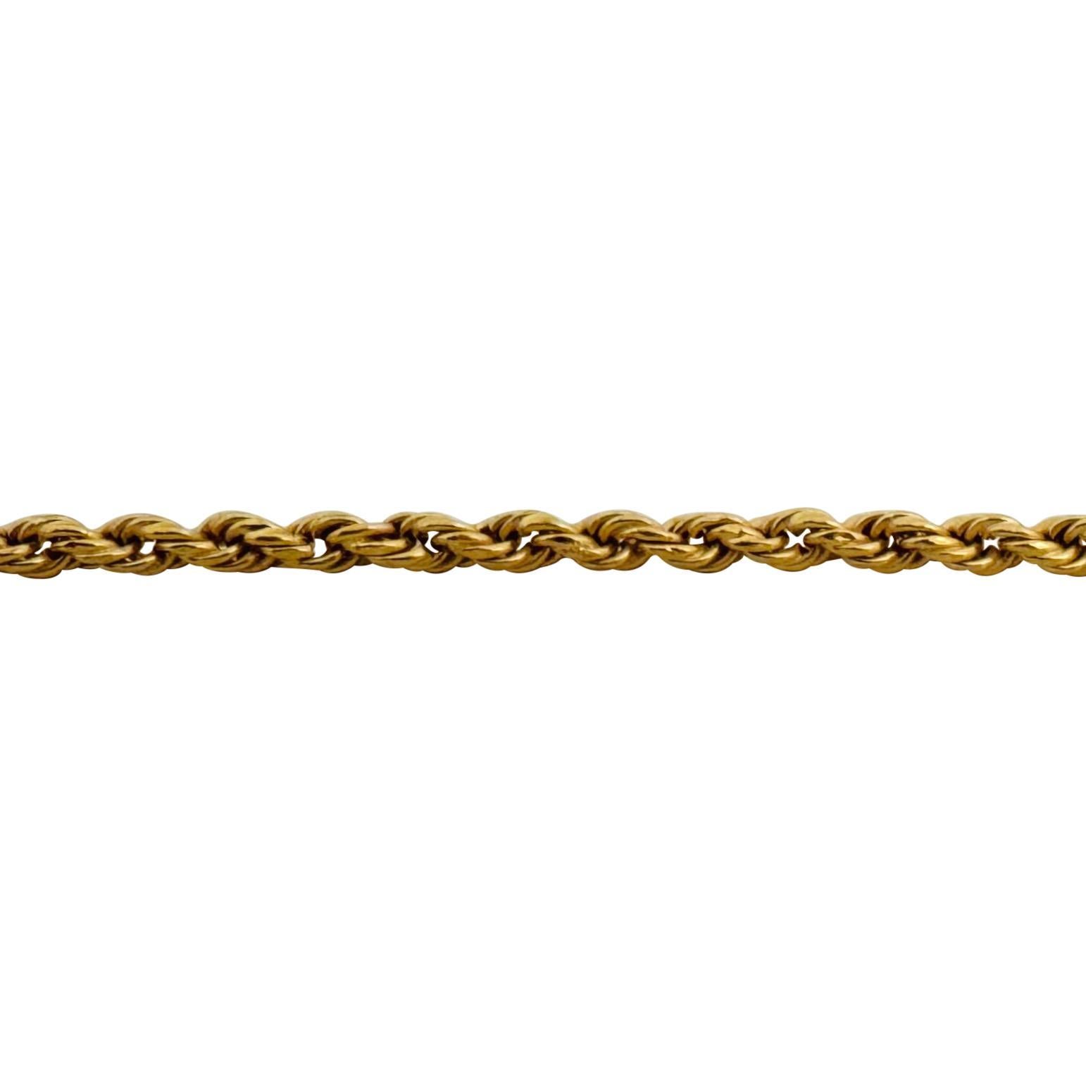 19k Portugiesische Gelbgold 10,2g Hohl 3mm Seil Kette Halskette 20