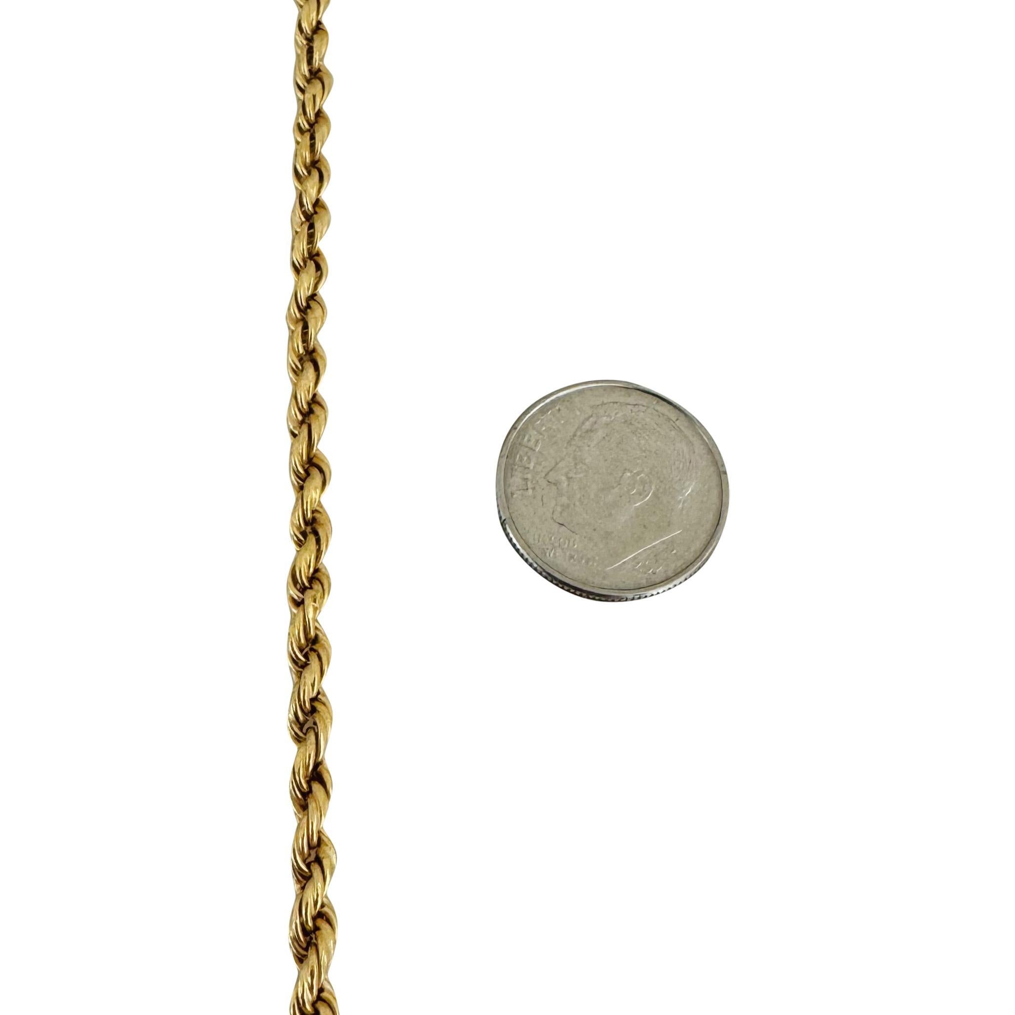 19k Portugiesische Gelbgold 10,2g Hohl 3mm Seil Kette Halskette 20